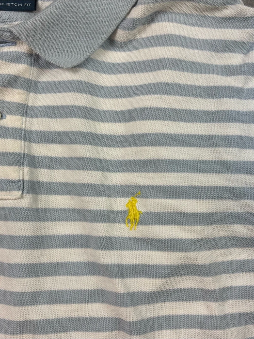Blue and white striped polo by ralph lauren polo shirt
